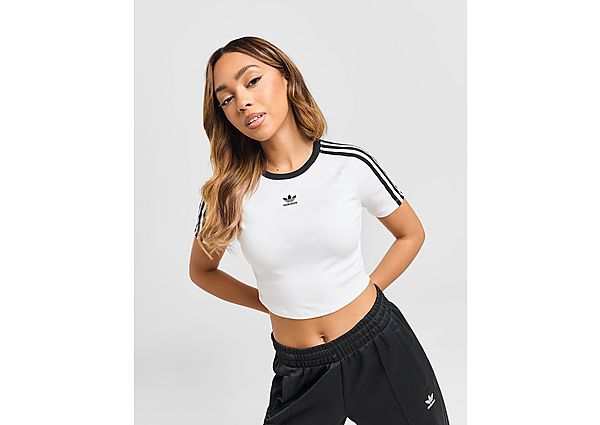 Adidas Originals Adicolor 3-stripes Crop T-shirt T-shirts white maat: XS beschikbare maaten:XS S M L
