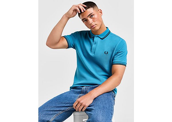 Fred Perry Twin Tipped Short Sleeve Polo Shirt Heren Blue- Heren Blue