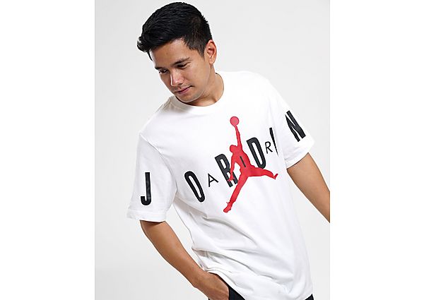 Jordan Air Stretch T-Shirt White Black Gym Red- Heren White Black Gym Red