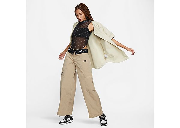 Nike Sportswear geweven oversized cargobroek met hoge taille voor dames Khaki- Dames Khaki