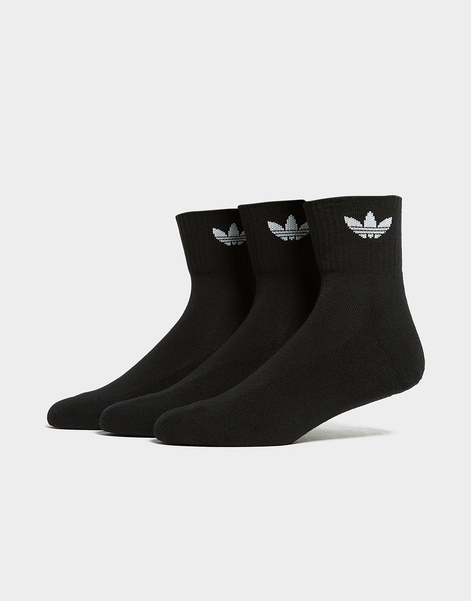 Mid-Cut Crew Socken, 3 Paar - Herren, Schwarz - male - Size: 40 - 42