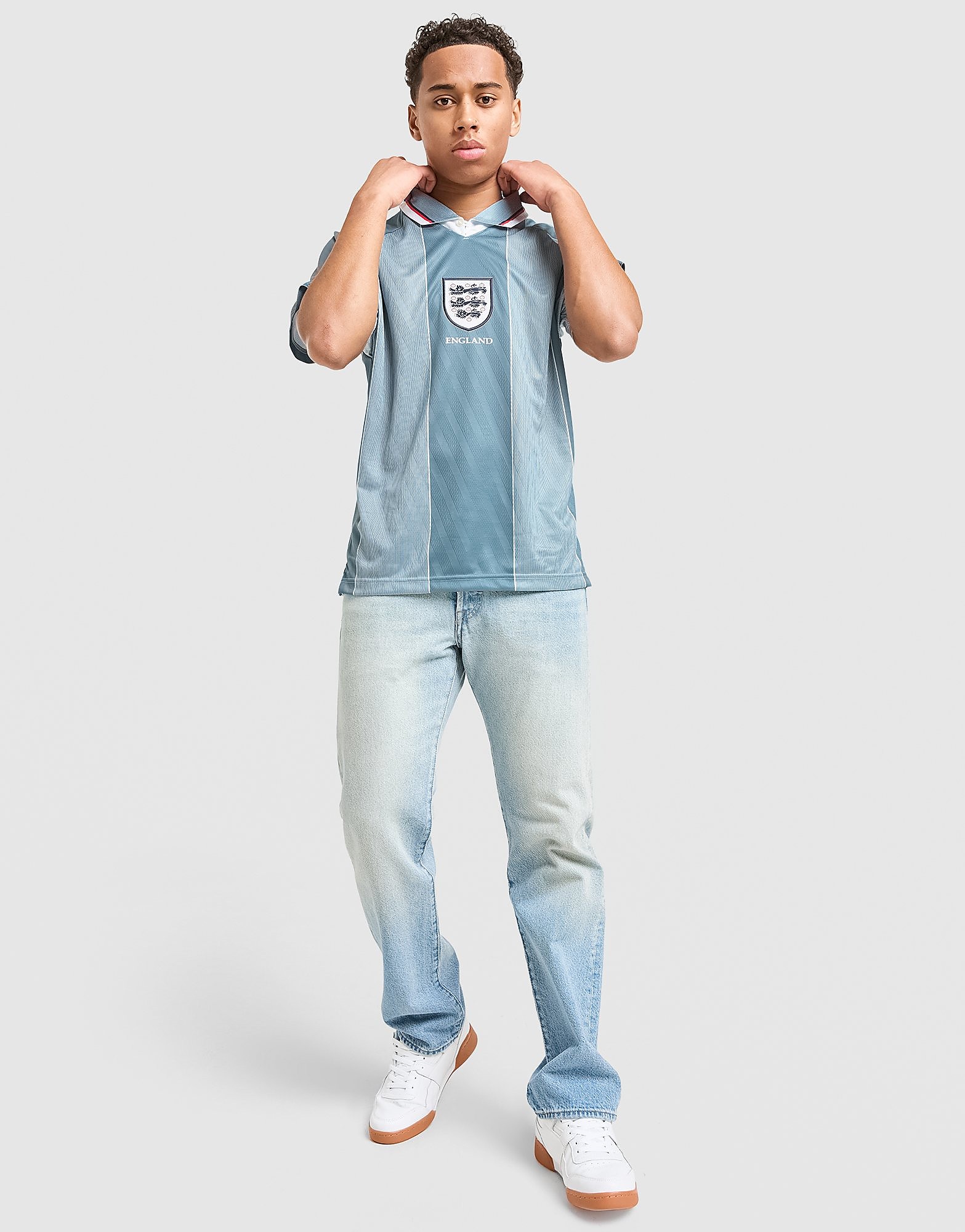 Mens England '96 Retro Maglia da calcio - Grigio, grigio grigio Uomo taglia M