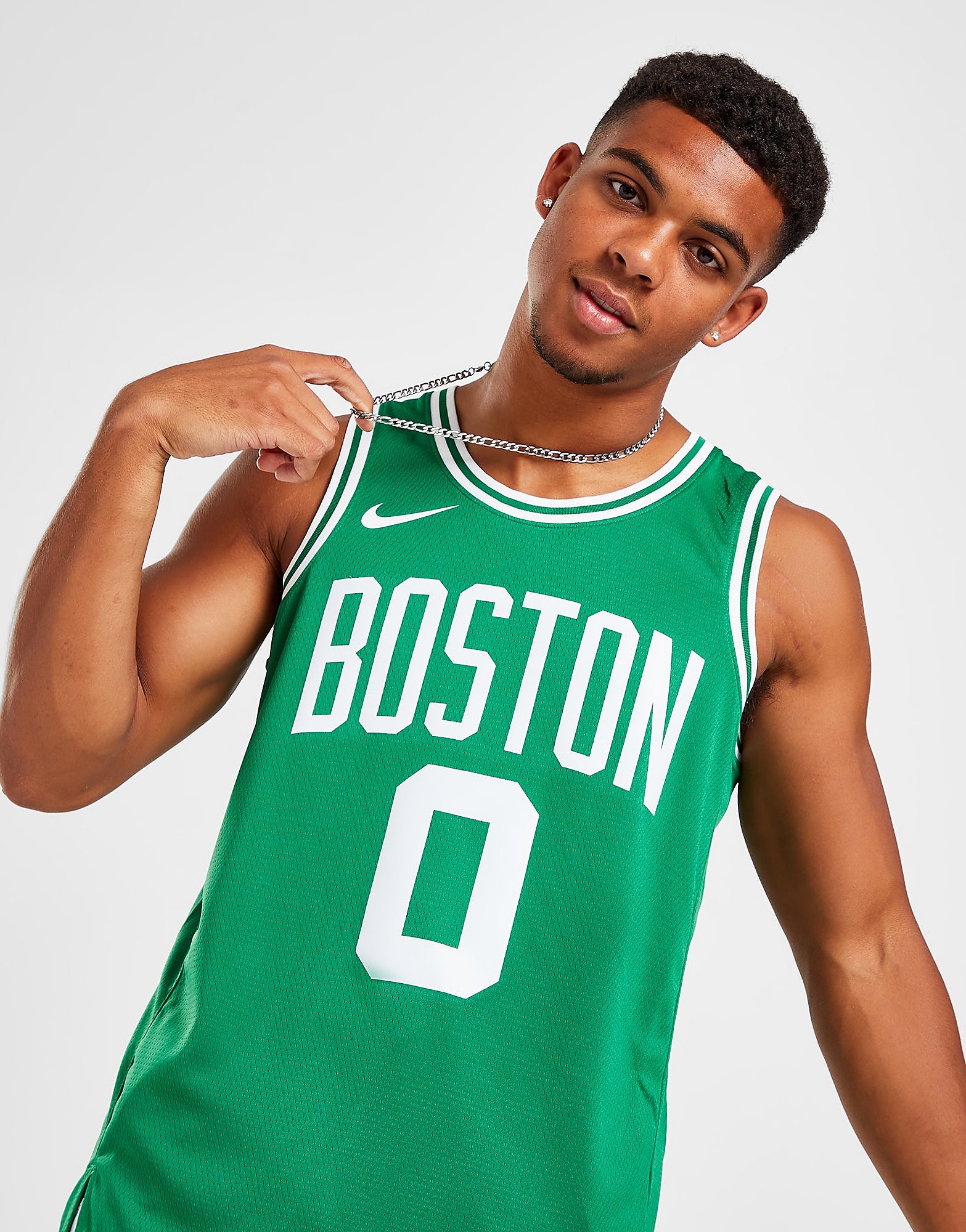 Nike Maillot NBA Boston Celtics Swingman Tatum #0 Homme Clover Clover