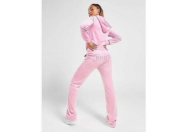 Juicy Couture Diamante Velour Track Pants PINK- Dames PINK