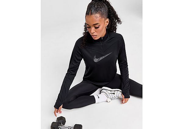 Nike Running Swoosh 1/4 Zip Top, Black/Cool Grey