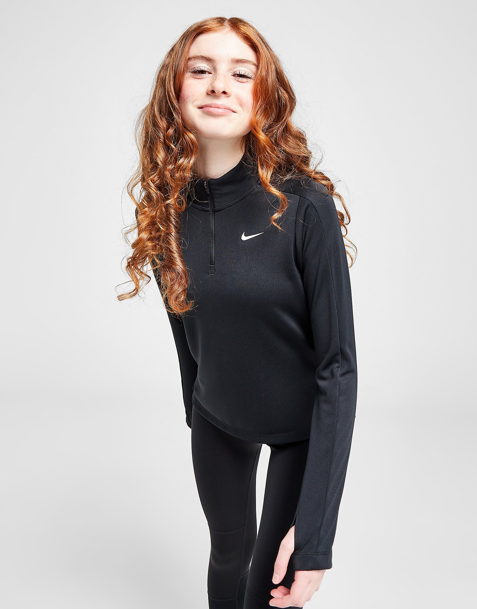 Nike Girls' Fitness Long Sleeve 12 Zip Top Junior - vue 1
