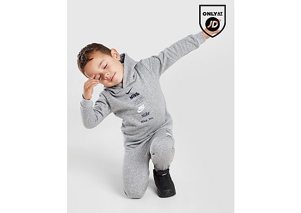 Nike Multi Logo Hoodie Tracksuit Infant Grey