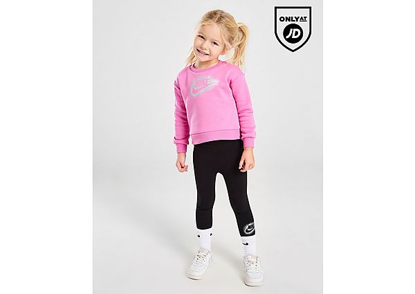 Nike Girls' Metallic Sweatshirt Leggings Set Infant Pink