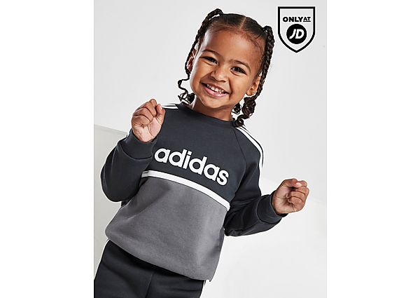 adidas Linear Colour Block Crew Tracksuit Infant - Mens, Black