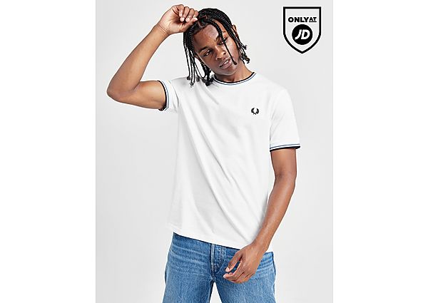 Fred Perry Twin Tipped Ringer T-Shirt White- Heren White