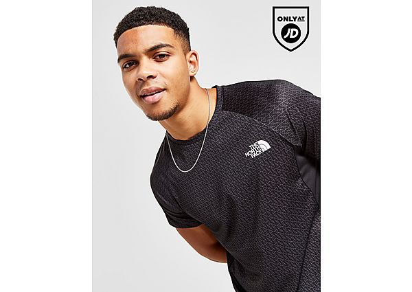 The North Face Performance All Over Print T-Shirt Black- Heren Black