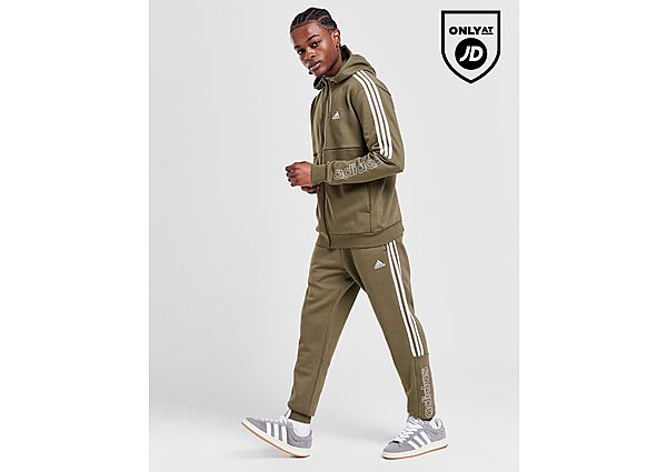 Adidas Badge of Sport Linear Tracksuit Green- Heren Green
