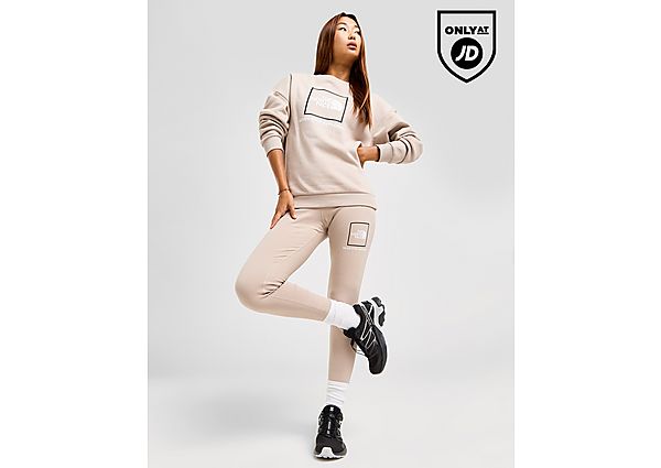 The North Face Box Logo Outline Leggings Brown- Dames Brown