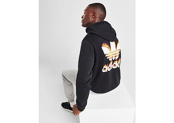 Adidas Originals Flame Logo Hoodie Black- Heren Black