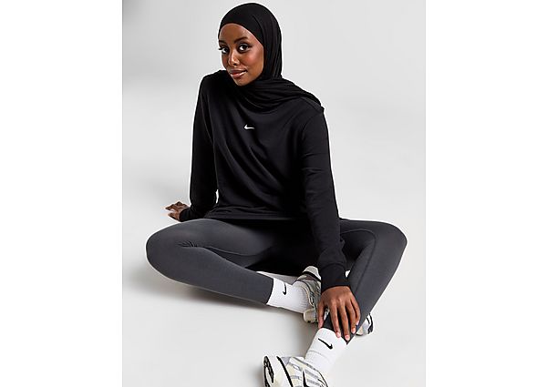 Nike Dri-FIT One tuniek met ronde hals van sweatstof voor dames Black White- Dames Black White