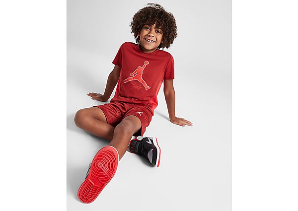 Jordan Flight T-Shirt Shorts Set Children Red