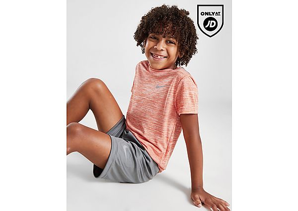 Nike Miler T-Shirt Shorts Set Children Orange