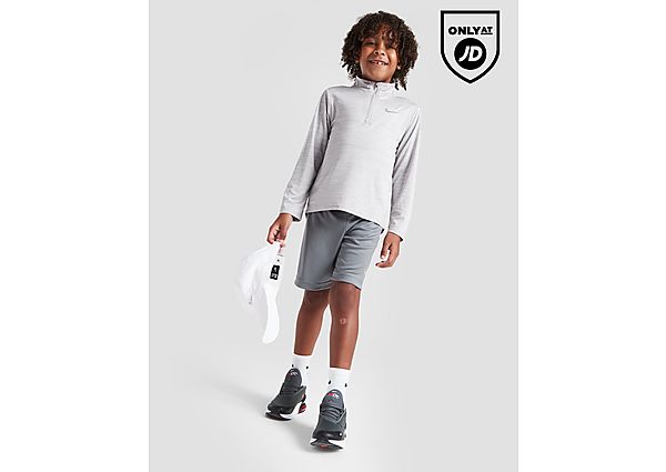Nike Pacer 1 4 Zip Top Shorts Set Children Grey