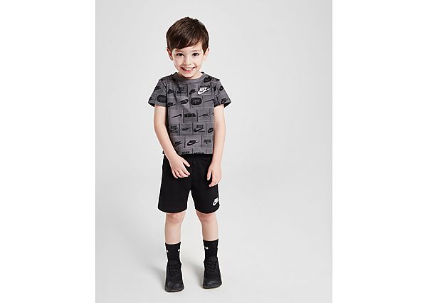 Nike All Over Print T-Shirt Shorts Set Infant Black