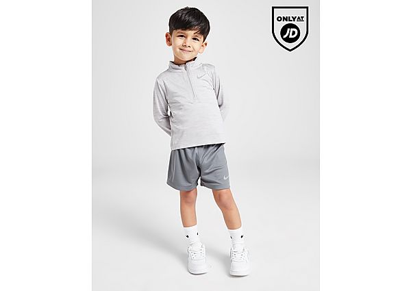Nike Pacer 1 4 Zip Top Shorts Set Infant Grey