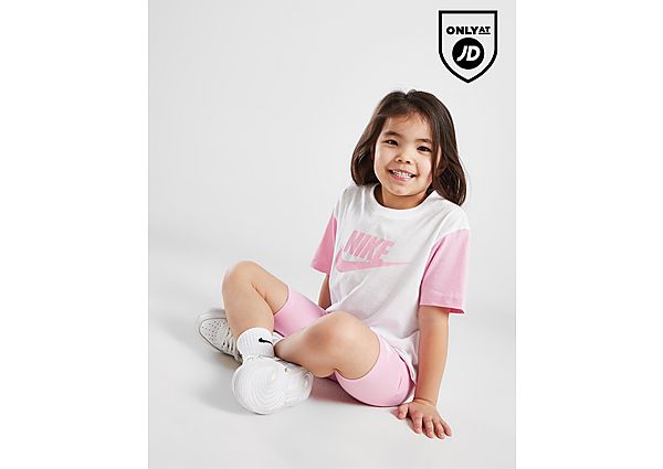 Nike Girls' Colour Block T-Shirt/Shorts Set Children - Mens, White