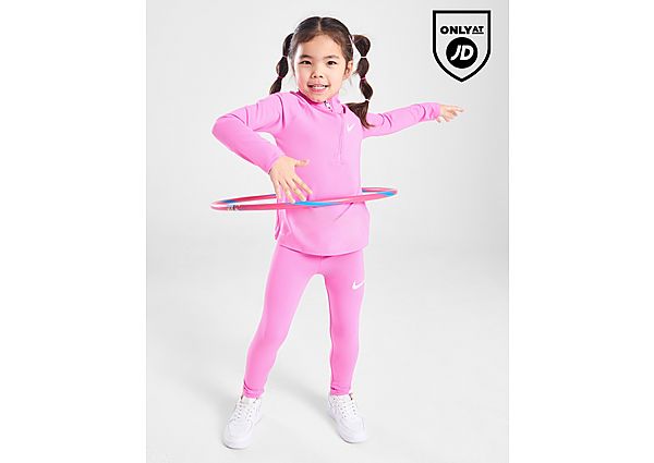 Nike ' Pacer 1 4 Zip Top Leggings Set Children Pink