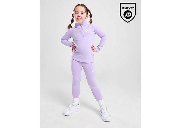 Nike ' Pacer 1 4 Zip Top Leggings Set Children Purple