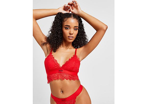HUGO Triangle Lace Box Bra Red- Dames Red