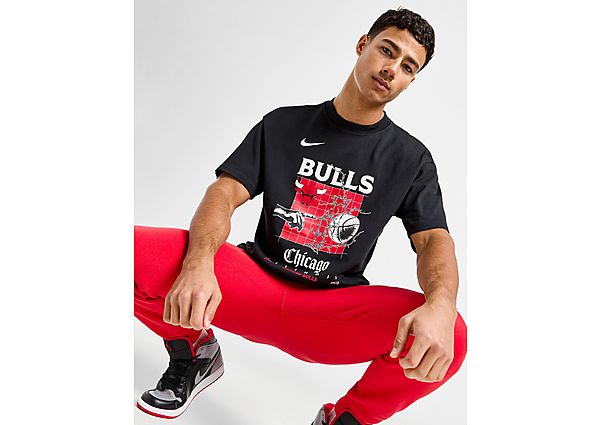 Nike NBA Chicago Bulls Courtside Max90 T-Shirt Black- Heren Black