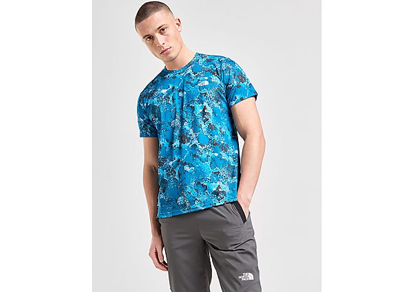 The North Face Reaxion All Over Print T-Shirt Blue- Heren Blue