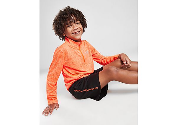 Under Armour 1 4 Zip Long Sleeve Top Shorts Set Children Orange