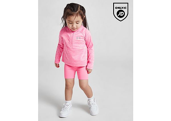 Under Armour Girls' Tech 1 4 Zip Top Shorts Set Infant Pink