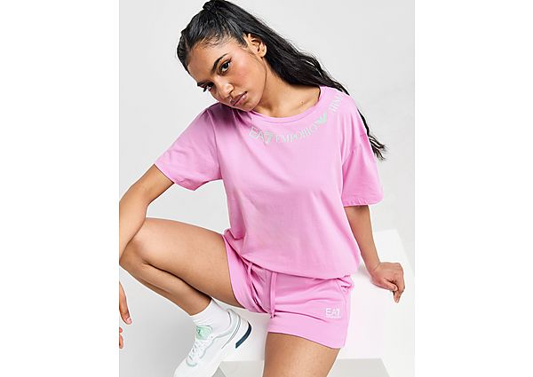 Emporio Armani EA7 Logo Fleece Shorts Pink- Dames Pink
