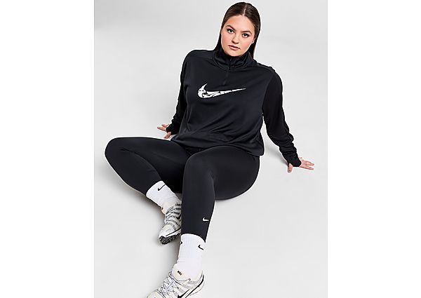 Nike Plus Size Swoosh 1/4 Zip Top, Black