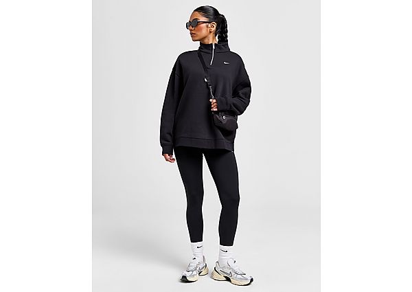 Nike Oversized damestop van fleece met korte rits voor dames Sportswear Black Sail- Dames Black Sail