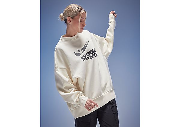 Nike Swoosh Oversized Crew Sweatshirt BEIGE- Dames BEIGE