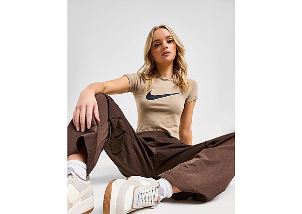 Nike Street Cropped T-Shirt BROWN- Dames BROWN