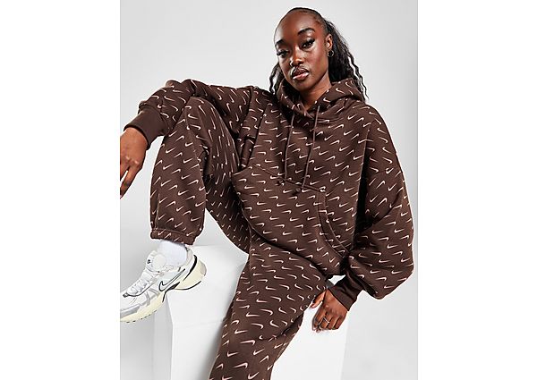 Nike Extra oversized hoodie met print voor dames Sportswear Phoenix Fleece Baroque Brown- Dames Baroque Brown
