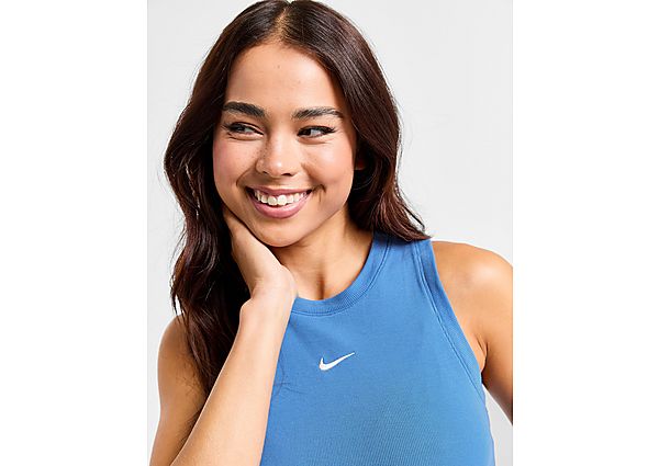 Nike Sportswear Essential Rib Crop Tank Top Blue- Dames Blue