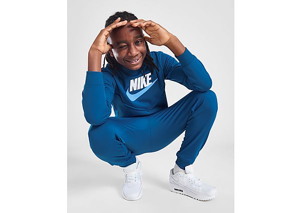 Nike Poly Crew Tracksuit Junior Court Blue White White Court Blue White White