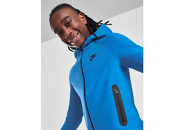 Nike Hoodie met rits voor jongens Sportswear Tech Fleece Light Photo Blue Black Black- Heren Light Photo Blue Black Black