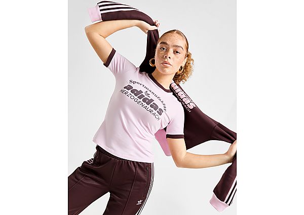 Adidas Originals Retro Graphic Slim T-Shirt Pink- Dames Pink