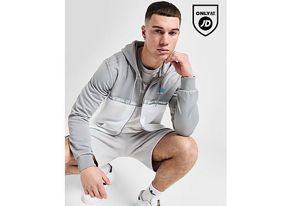Adidas Originals Tape Full Zip Hoodie Grey- Heren Grey