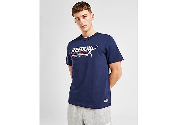 Reebok Tennic Graphic T-Shirt Blue- Heren Blue