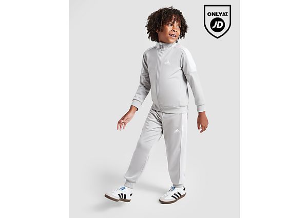 adidas Badge of Sport Poly Full Zip Tracksuit Children - Mens, Grey