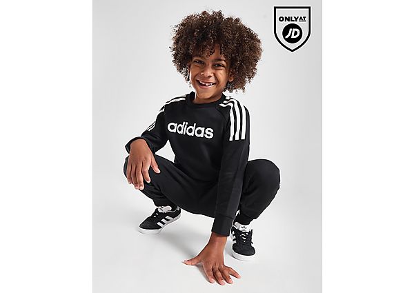 Adidas Linear Crew Tracksuit Children Black