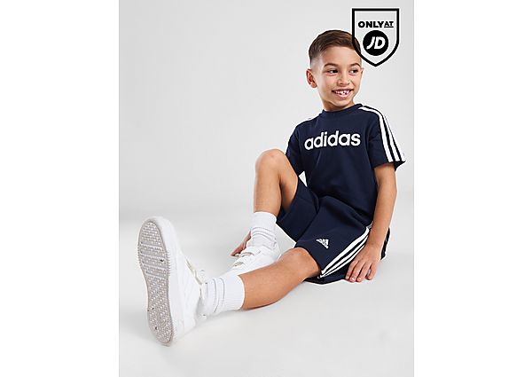 Adidas Linear T-Shirt Shorts Set Kids Navy
