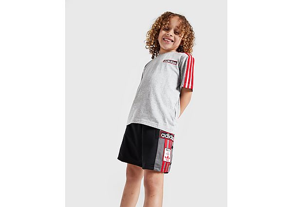 Adidas Originals Popper T-Shirt Shorts Set Children Grey