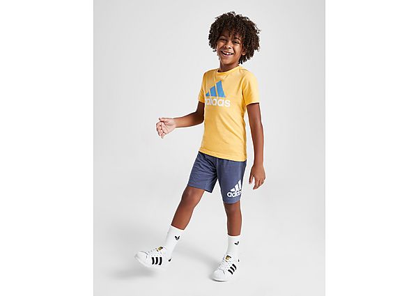 Adidas Badge of Sport T-Shirt Shorts Set Children Yellow Kind Yellow