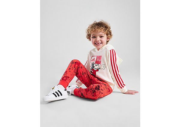 Adidas Originals Micky Mouse Overhead Tracksuit Children Off White Bright Red- Off White Bright Red
